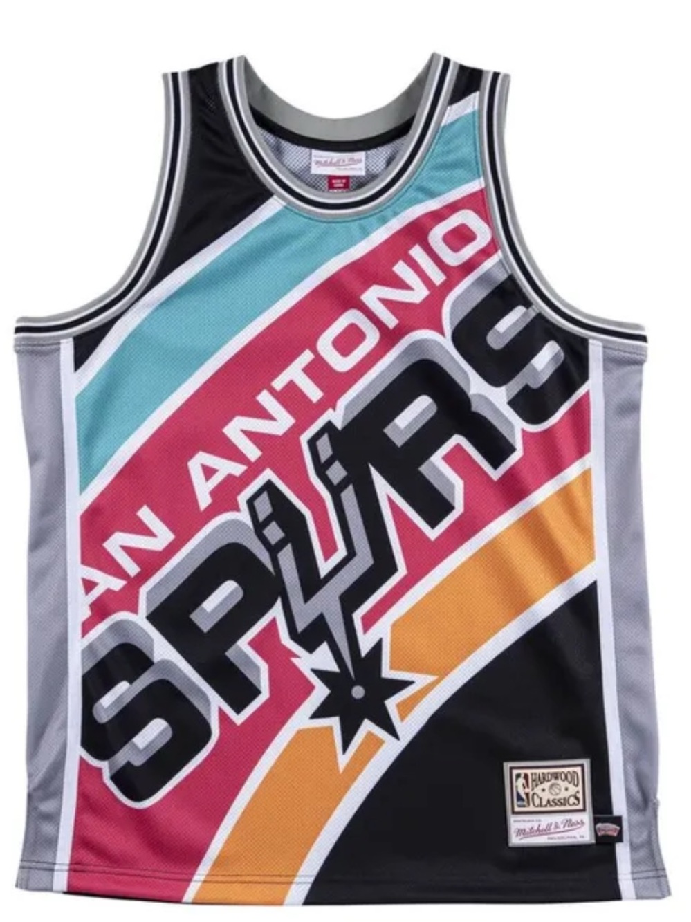 Mitchell & Ness San Antonio Spurs NBA mens Colorblock basketball Jersey Tank